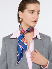 Printed Silk Foulard for Women - Midnightblue - Max Mara UAE