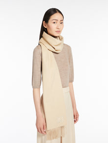 Fringed cashmere stole