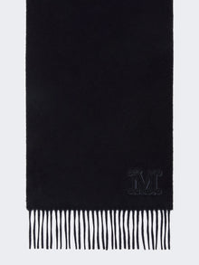 Pure Cashmere Stole With Monogram Detail for Women - Ultramarine - Max Mara UAE