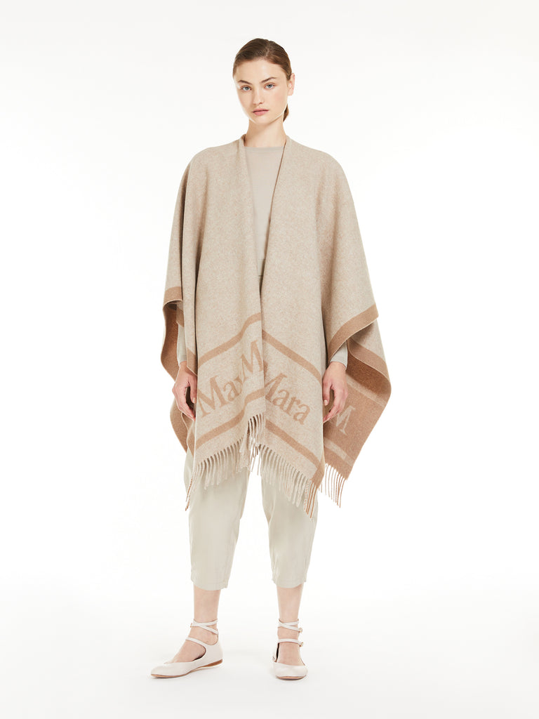 max mara jacquard wool poncho