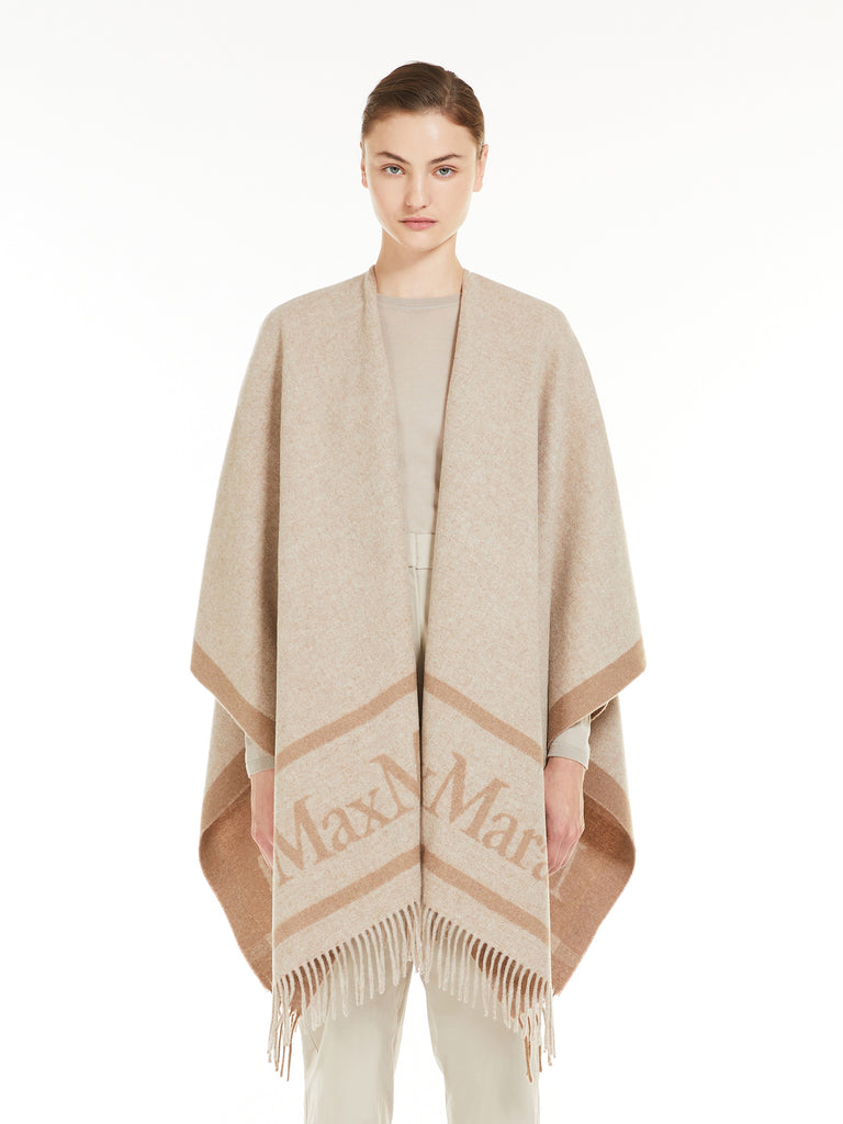 max mara jacquard wool poncho