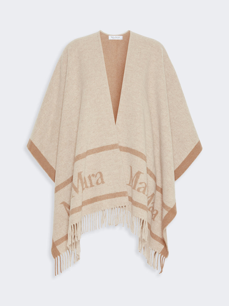 max mara jacquard wool poncho