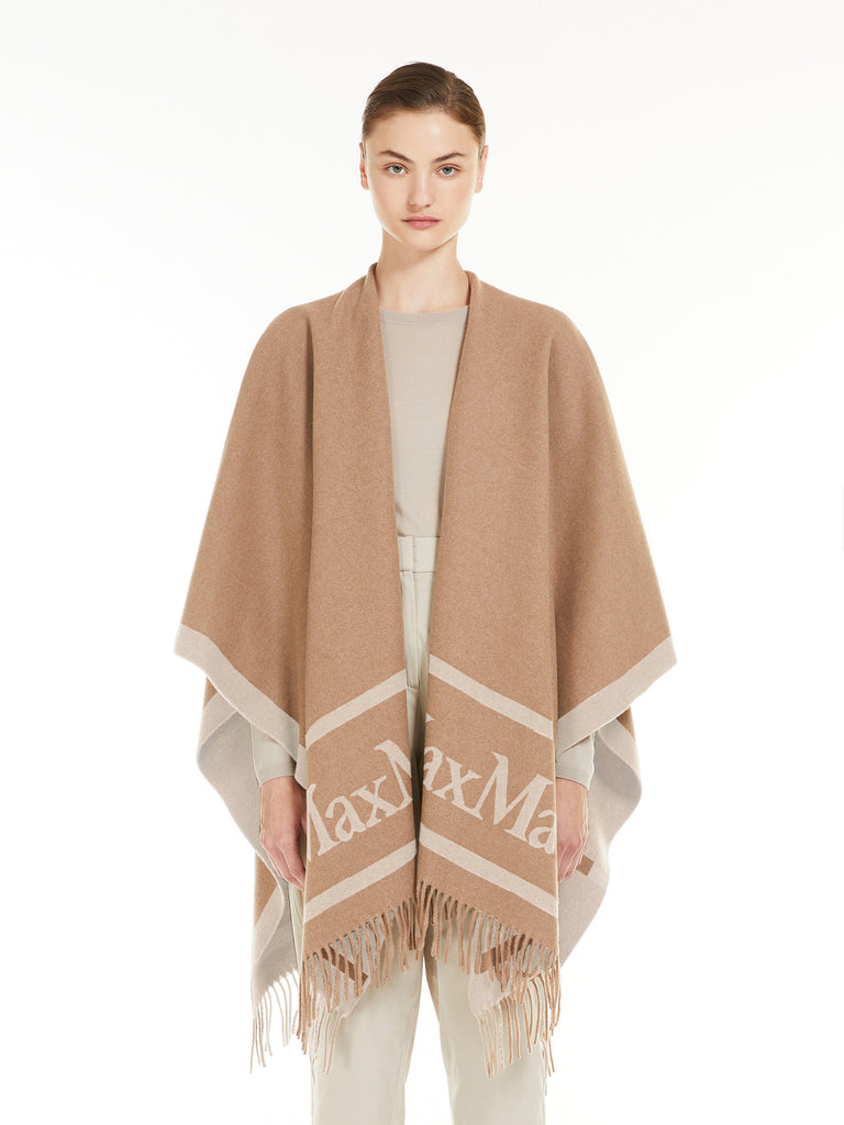 max mara jacquard wool poncho