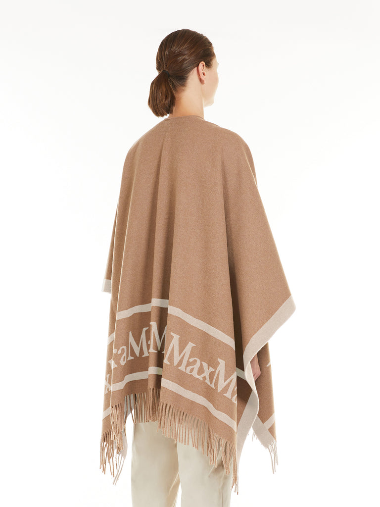 max mara jacquard wool poncho