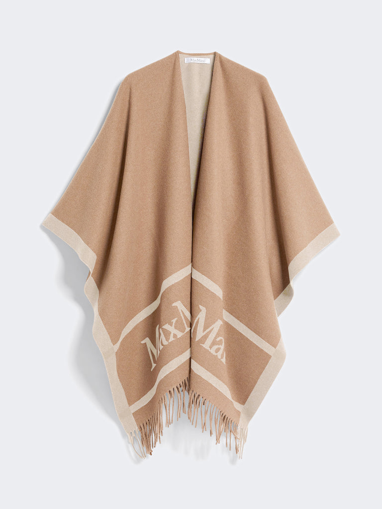 max mara jacquard wool poncho
