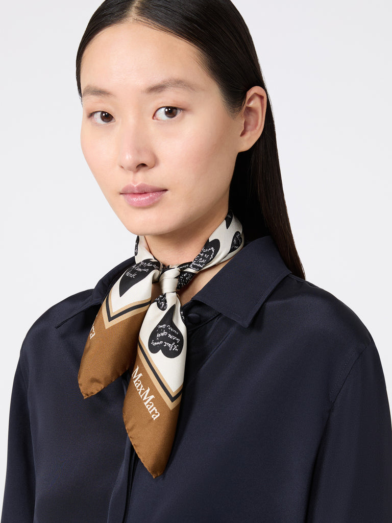 max mara printed silk twill scarf