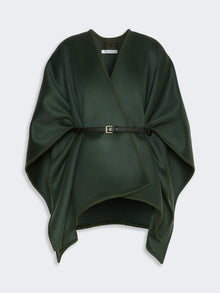 Double Wool Broadcloth Cloak for Women - Moss Green - Max Mara UAE