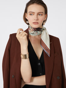 Printed Silk Foulard for Women - Bordeaux - Max Mara UAE