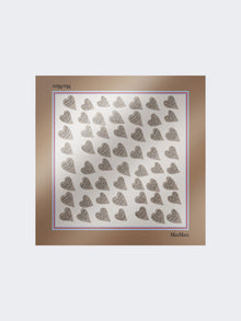 Printed Silk Twill Foulard for Women - Beige - Max Mara UAE