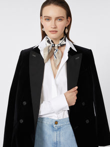 Printed Silk Twill Foulard for Women - Black - Max Mara UAE