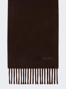 Yarn-Dyed Wool Scarf for Women - Brown - Max Mara UAE