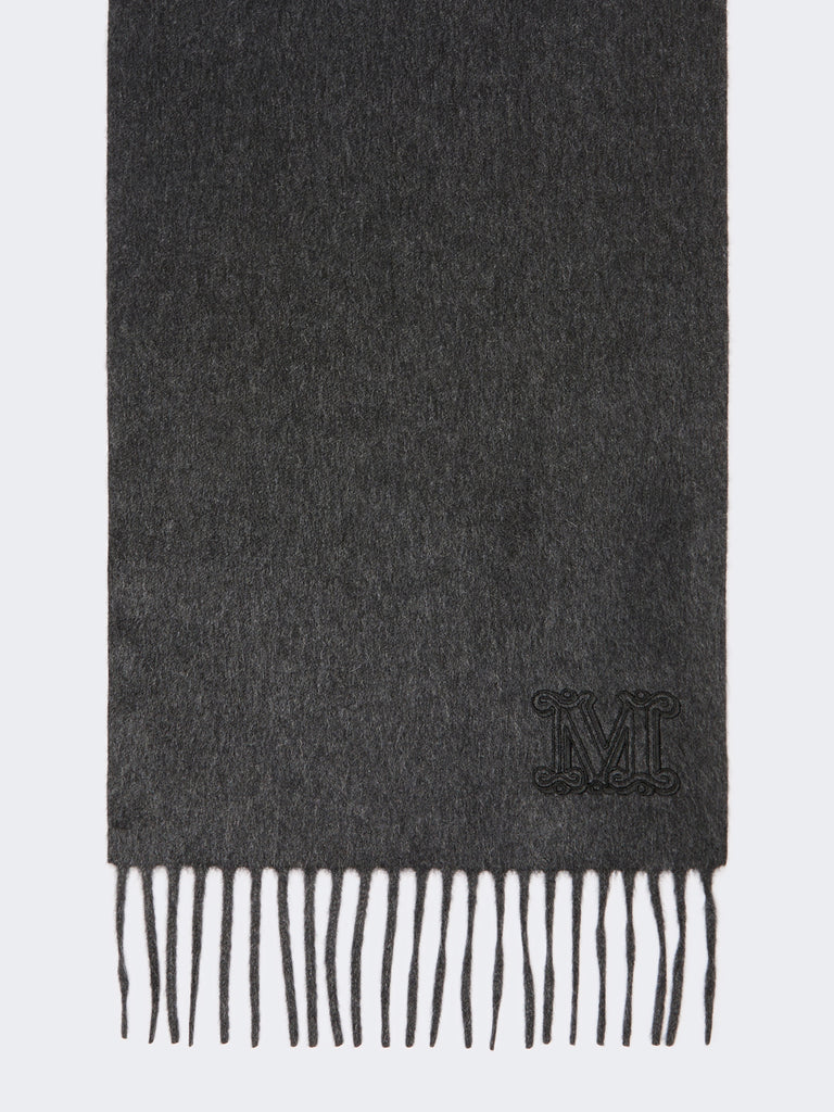 max mara cashmere stole with monogram embroidery