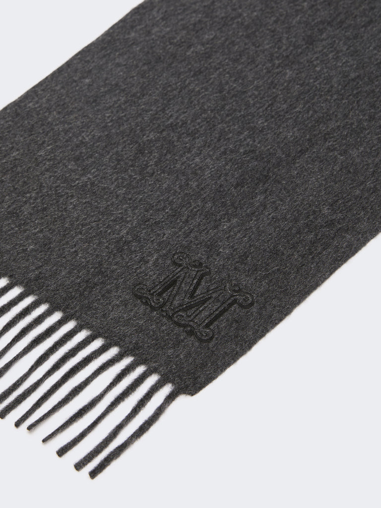 max mara cashmere stole with monogram embroidery