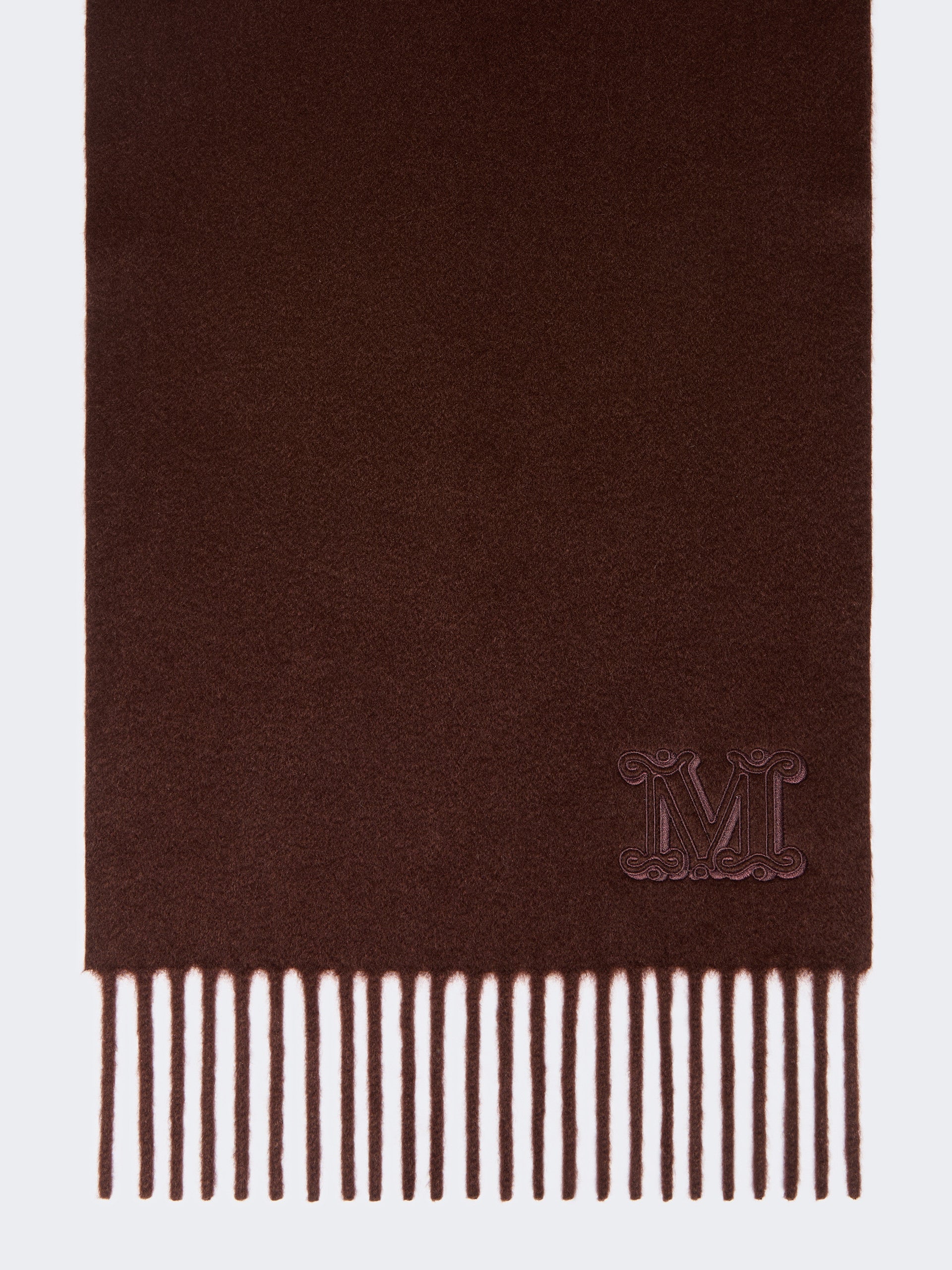 Cashmere Stole With Monogram Embroidery for Women - Rust - Max Mara UAE