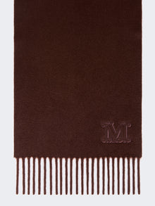Cashmere Stole With Monogram Embroidery for Women - Rust - Max Mara UAE