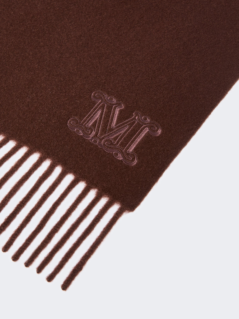 max mara cashmere stole with monogram embroidery