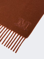 Cashmere Stole With Monogram Embroidery for Women - Rust - Max Mara UAE