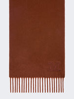 Cashmere Stole With Monogram Embroidery for Women - Rust - Max Mara UAE