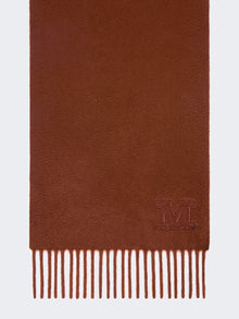 Cashmere Stole With Monogram Embroidery for Women - Rust - Max Mara UAE
