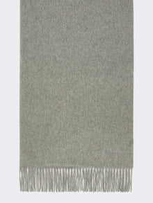 Cashmere Stole With Logo for Women - Pearl Grey - Max Mara UAE