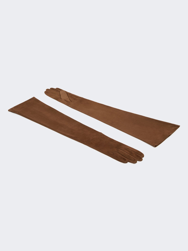 max mara long suede gloves