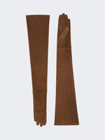 max mara long suede gloves for women