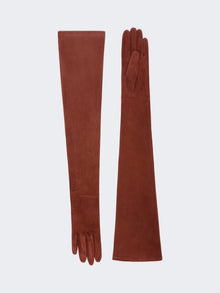 max mara long suede gloves for women