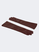 Long nappa-leather gloves