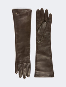 Long nappa-leather gloves