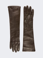 max mara long nappa-leather gloves for women