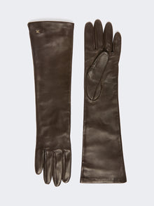 max mara long nappa-leather gloves for women