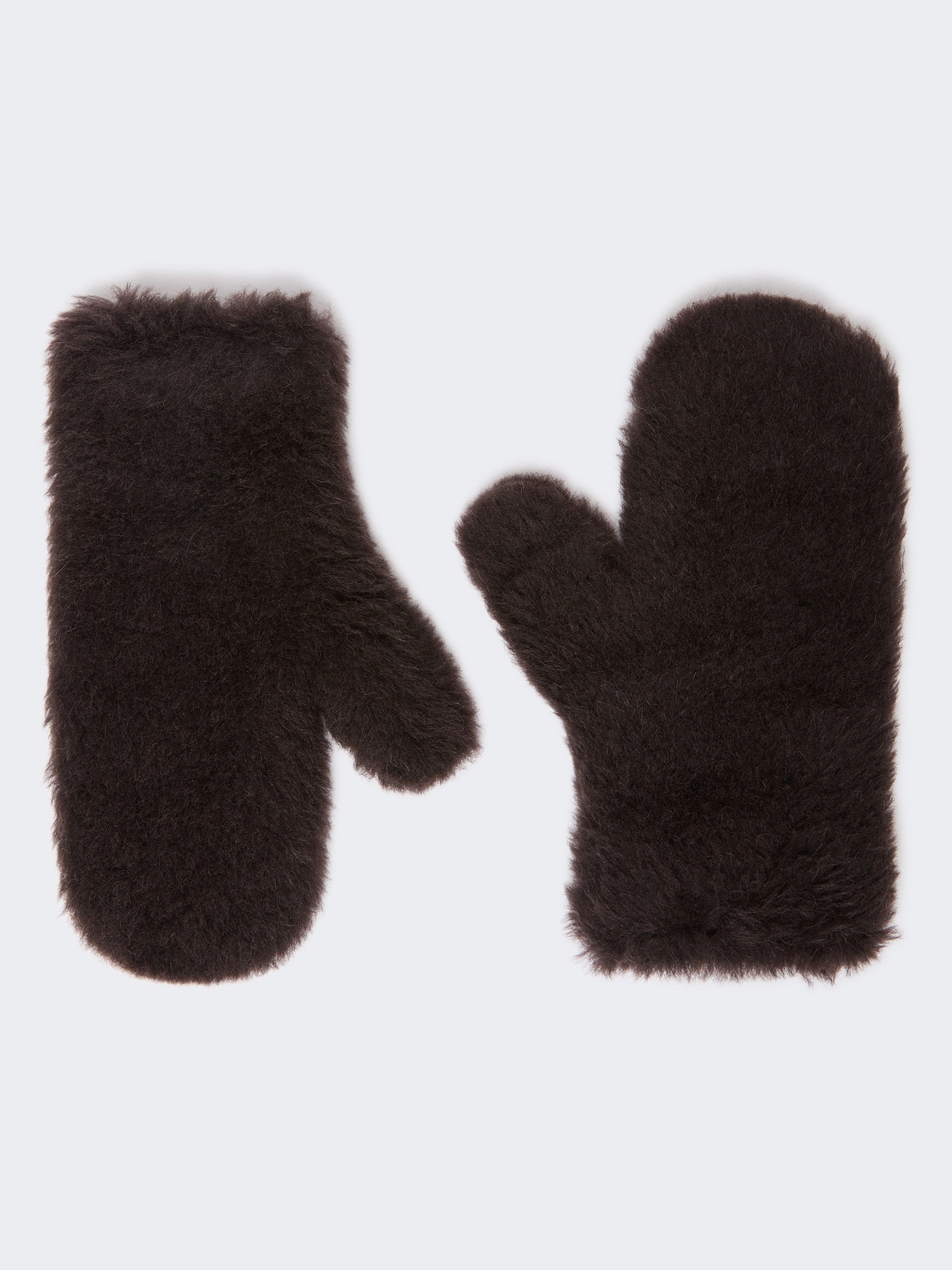 max mara alpaca and wool teddy fabric mittens for women