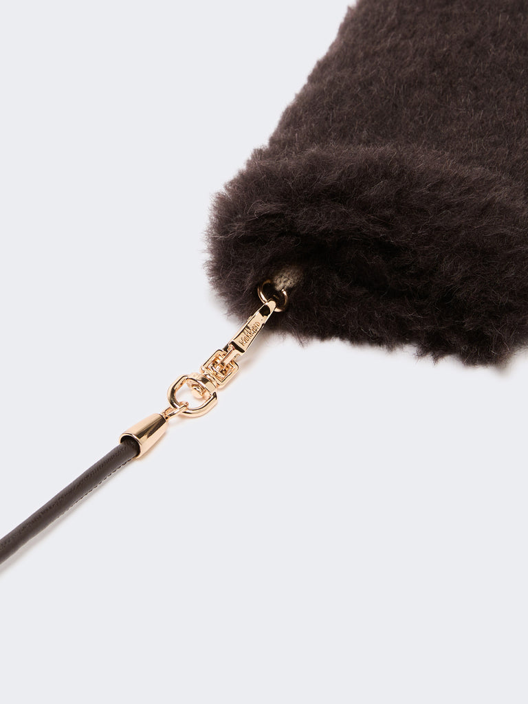 max mara alpaca and wool teddy fabric mittens