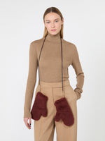 max mara alpaca and wool teddy fabric mittens for women