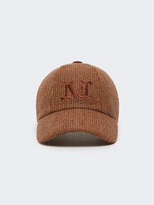 Raffia-Effect Basketweave Baseball Hat for Women - Amber Brown - Max Mara UAE