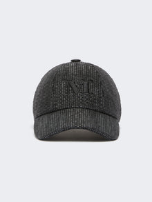 Raffia-Effect Basketweave Baseball Hat for Women - Black - Max Mara UAE
