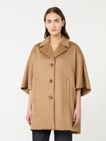 Oversized Cashmere Broadcloth Cape for Women - Camel - Max Mara UAE