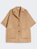 Oversized Cashmere Broadcloth Cape for Women - Camel - Max Mara UAE