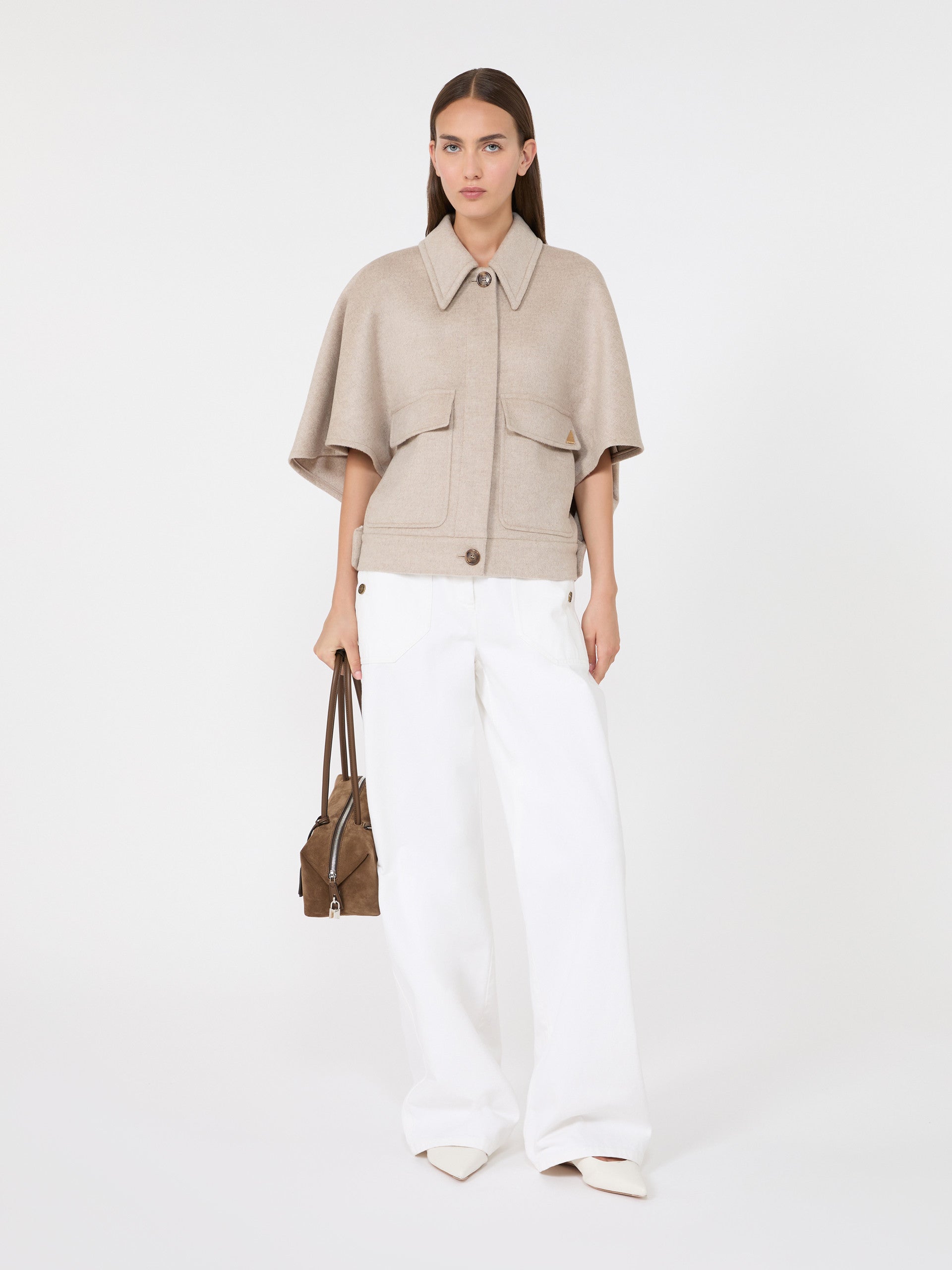 max mara boxy cape in cashmere drap for women
