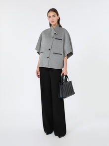 Lightweight Cashmere Cape for Women - Medium Grey - Max Mara UAE