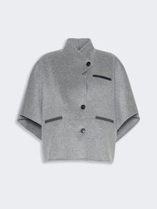 Lightweight Cashmere Cape for Women - Medium Grey - Max Mara UAE