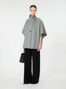 Oversized Cape In Cashmere Drap for Women - Medium Grey - Max Mara UAE