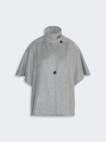 Oversized Cape In Cashmere Drap for Women - Medium Grey - Max Mara UAE