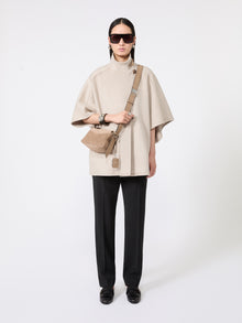 Oversized Cape In Cashmere Drap for Women - Stone - Max Mara UAE