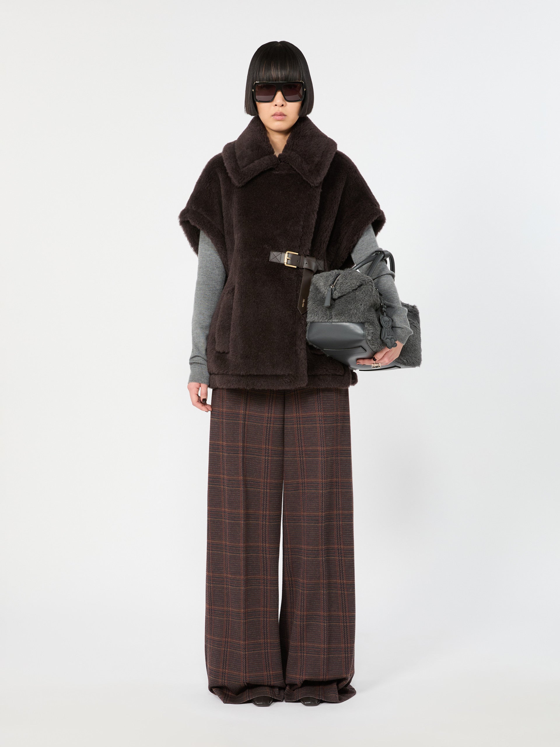 max mara alpaca and wool teddy cape for women