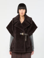 max mara alpaca and wool teddy cape for women