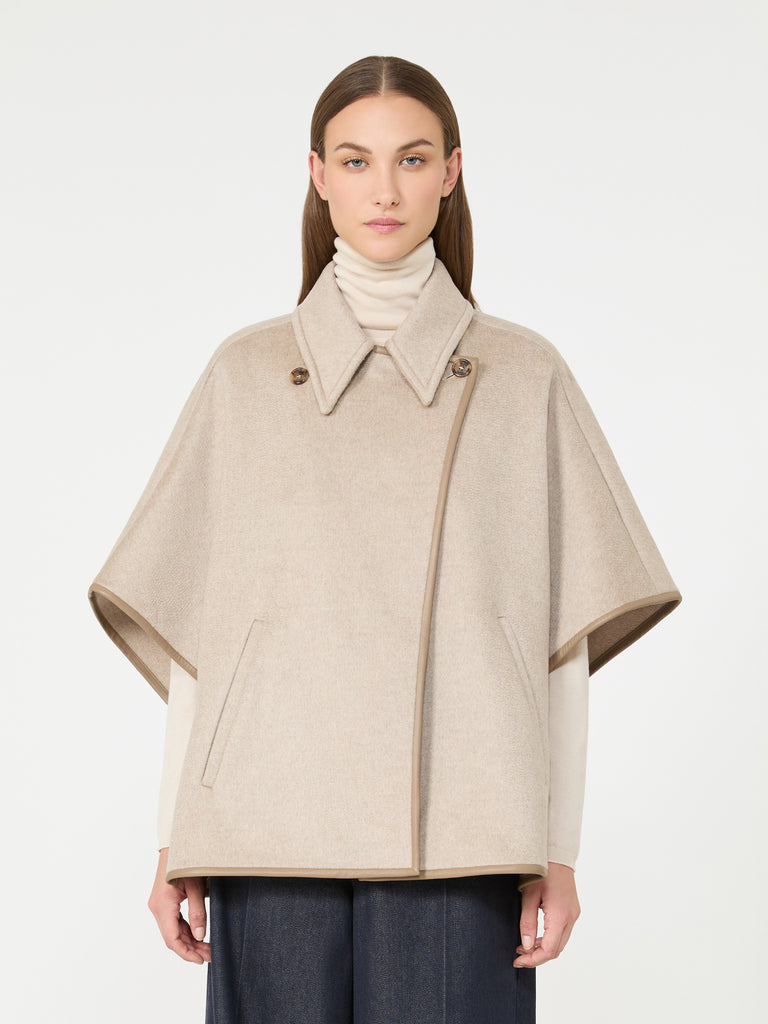 max mara long cropped cape in cashmere drap