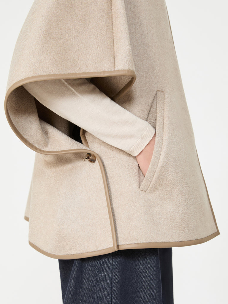 max mara long cropped cape in cashmere drap