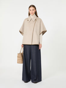 max mara long cropped cape in cashmere drap for women
