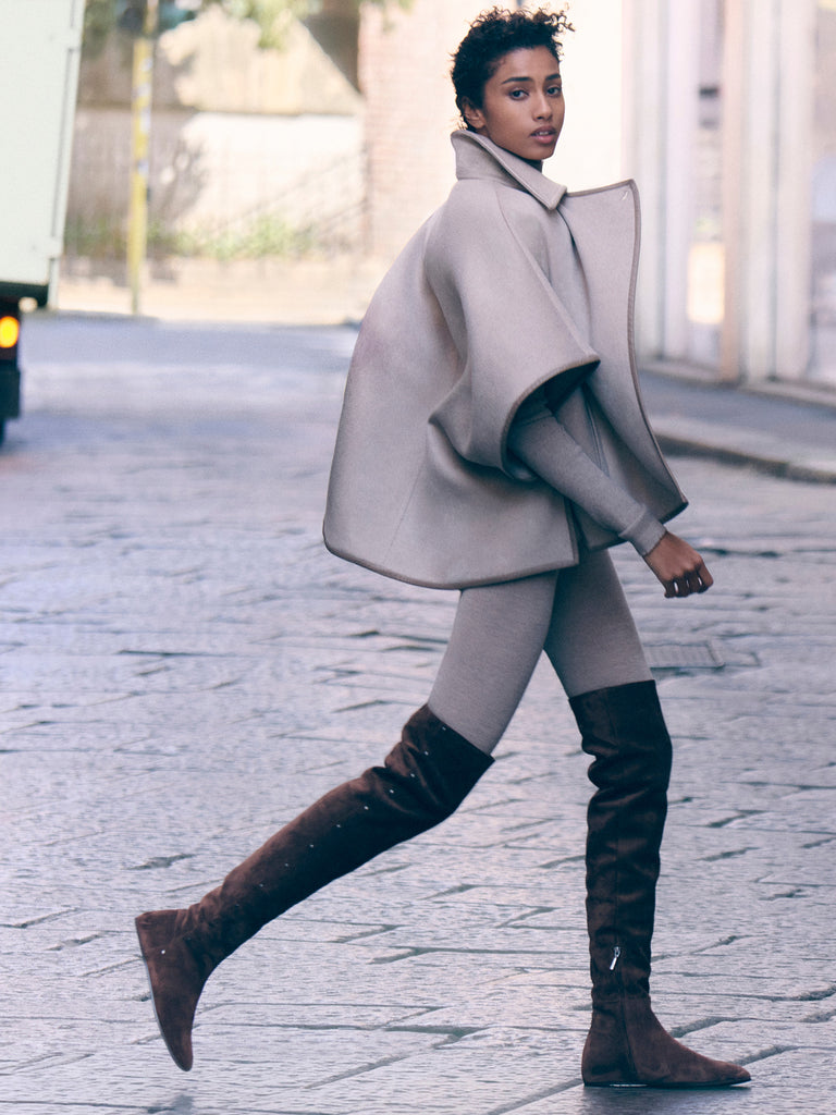 max mara long cropped cape in cashmere drap